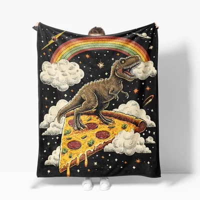T-Rex Pizza Blanket for Space-Loving Snackers