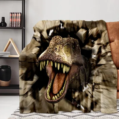 T Rex Blanket: A Dino Bursting Through the Wall