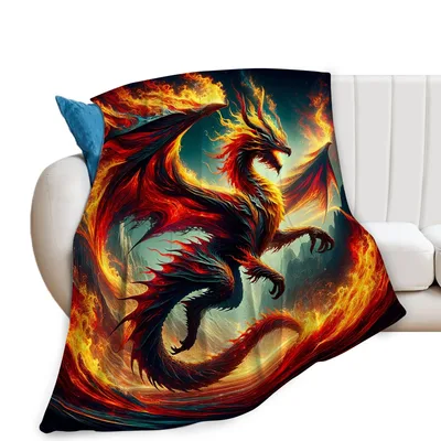 Flaming Dragon Blanket for Fire-Loving Fantasy Fans