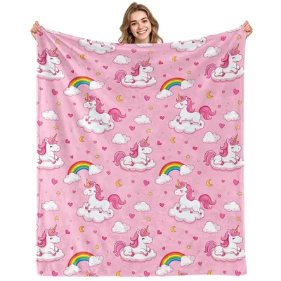 Unicorn on Clouds Blanket for Kids and Dreamers