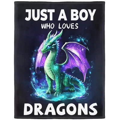Dragon Fantasy Boys Blanket: Just a Boy Who Loves Dragons