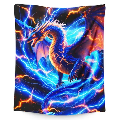 Electric Dragon Blanket for Dragon Fans and Storm Lovers