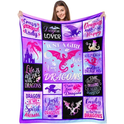 Dragon Lover Blanket for Dragon-Loving Girls and Women