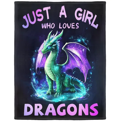 Dragon Spirit Girl Starry Blanket: Just a Girl Who Loves Dragons