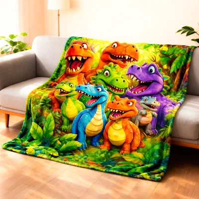 Dinosaur Jungle Kids Blanket for Little Explorers
