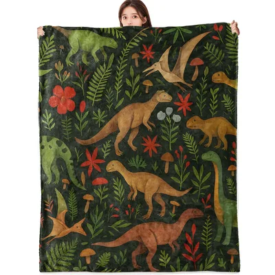 Dino Pattern Blanket for Dinosaur Fans