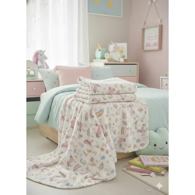 Unicorn Rainbow Kids Blanket for Cozy Bedtime Fun