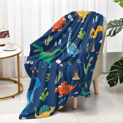 Colorful Cartoon Dinosaurs Blanket for Dino Lovers