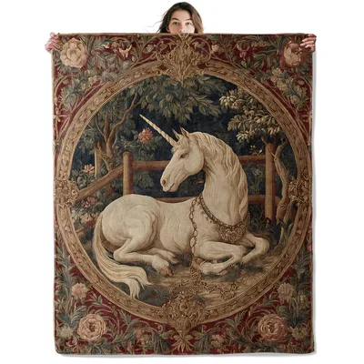 Vintage Unicorn Tapestry Blanket for Fantasy Lovers