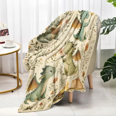 Cute Dragons Reading Blanket for Story Lovers