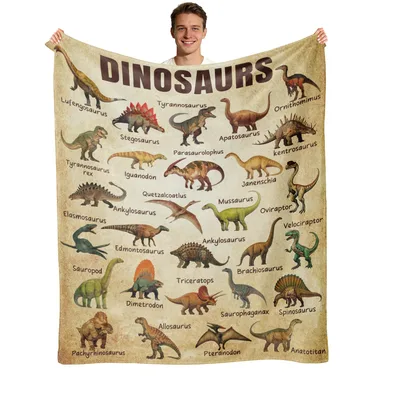 Dinosaurs Lufengosaurus Tyrannosaurus Blanket - Species Chart