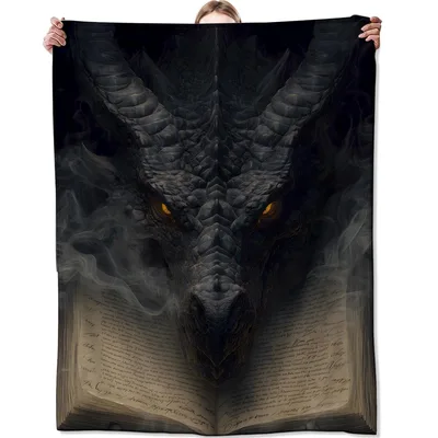 Dragon Fantasy Book Art Blanket for Dragon Lovers