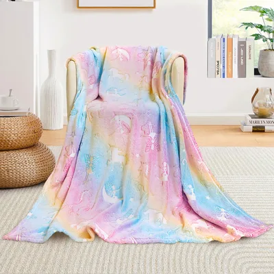 Pastel Rainbow Galaxy Design Blanket for Unicorn Lovers
