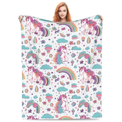 Unicorns and Rainbows Pattern Blanket