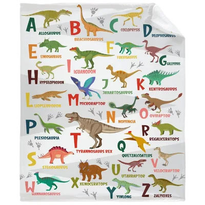 Dinosaur Alphabet a to Z Blanket: A to Z Dinosaur Educational Throw