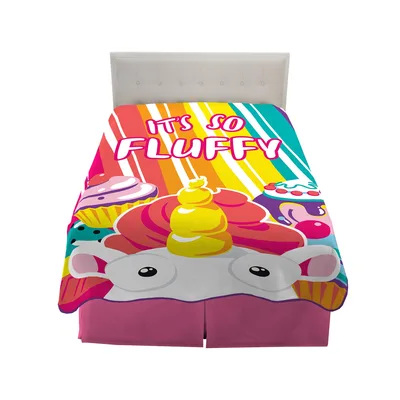 Fluffy Dinosaur Blanket: It's So Fluffy Unicorn Cupcake Design