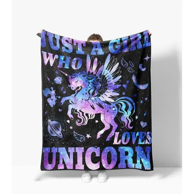 Just a Girl Blanket: Cosmic Pegasus Design for Fantasy Lovers
