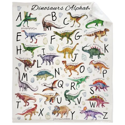 Dinosaurs Alphabet Learning Blanket