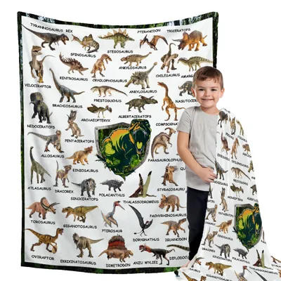 Dinosaur Educational Pattern Dinos Blanket