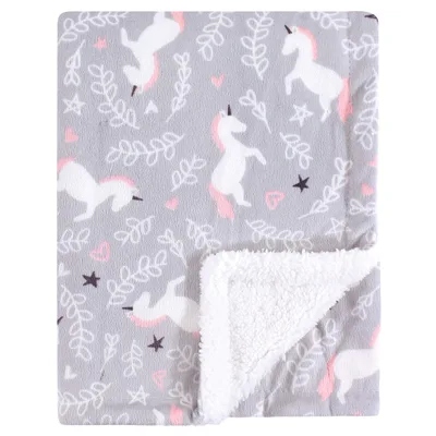 Whimsical Unicorn Pattern Blanket featuring white horses
