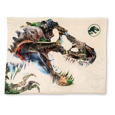 Roaring T-Rex Dinosaur Portrait Blanket