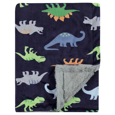 Colorful Dinosaurs Pattern Blanket: Prehistoric Fleece Design for Kids