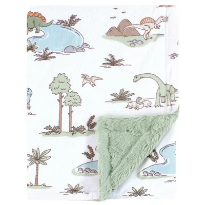 Dinosaur Adventure Pattern Blanket featuring gentle prehistoric scenes