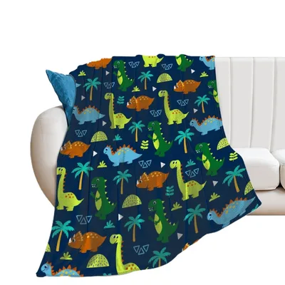 Cartoon Dinosaur Palm Pattern Blanket