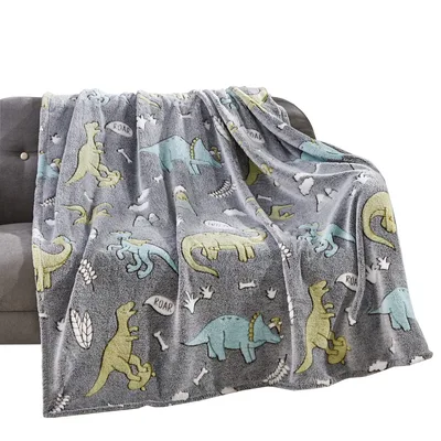 Dinosaur Silhouette Pattern Blanket No. 2 for Prehistoric Lovers