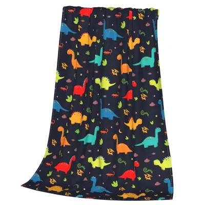 Colorful Dinosaur Pattern Blanket for Young Explorers and Fossil Fans