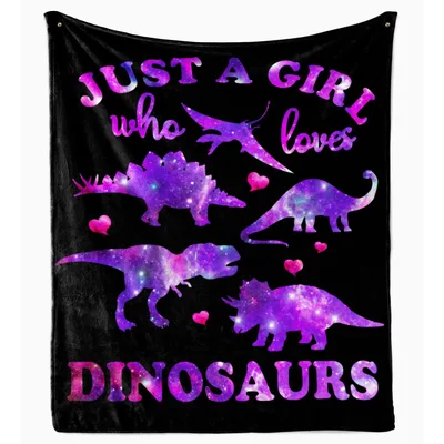 Just a Girl Blanket: Galaxy Dinosaur Design for Prehistoric Lovers