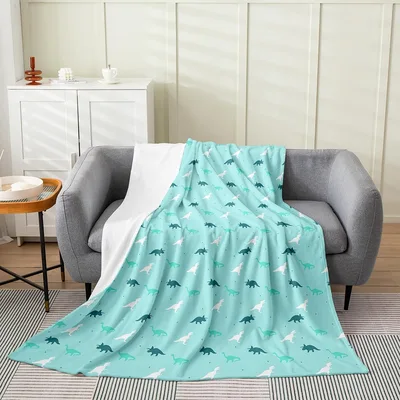 Dinosaur Silhouette Pattern Blanket: Playful Prehistoric Animal Print