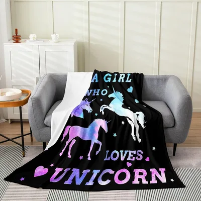A Girl Who Loves Blanket: Galaxy Unicorn Design for Dreamers