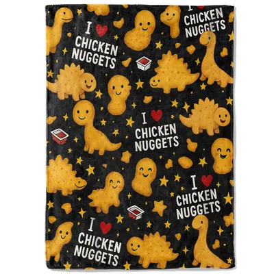 Chicken Nugget Dinosaurs Pattern Blanket