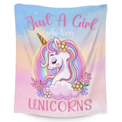 Just a Girl Blanket: A Whimsical Unicorn Design for Dreamers