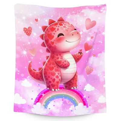 Baby Dinosaur on Rainbow Blanket