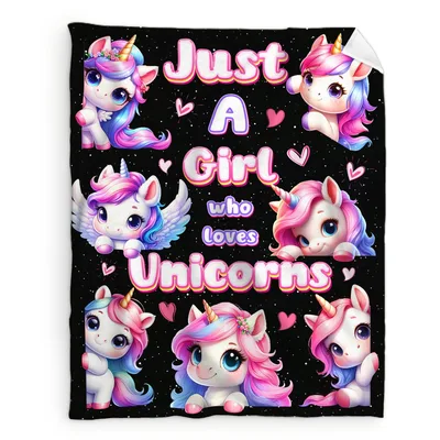Just a Girl Blanket: A Magical Unicorn Design for Kids