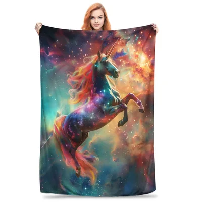 Galactic Unicorn Starry Cosmic Blanket: Reaching for the Stars