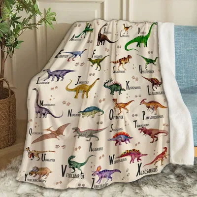 Dinosaur Alphabet Pattern Blanket: A Prehistoric Learning Throw