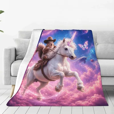 Cowboy Riding Unicorn Through Blanket: Squirrel in Space