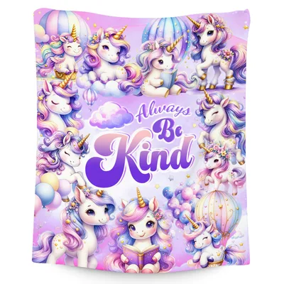 Always Be Kind Unicorn Blanket: Whimsical Print for Dreamers