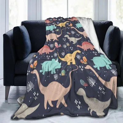 Colorful Dinosaur Pattern Blanket for Prehistoric Lovers – Design 2