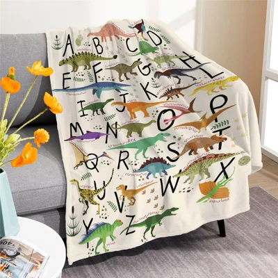 Alphabet Dinosaur Pattern Blanket