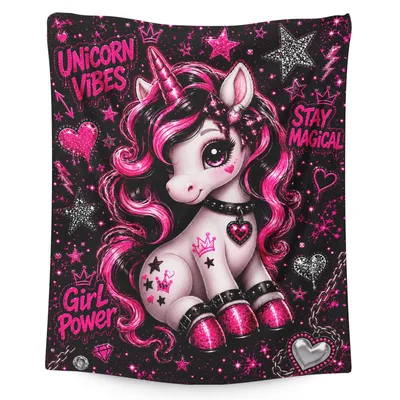 Girl Power Unicorn Stay Blanket for Magical Vibes