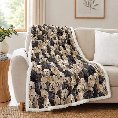 Lab Dog Blanket: A Whole Crowd of Labradors