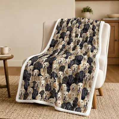 Labrador Lover Blanket: Packed With Golden and Black Labs