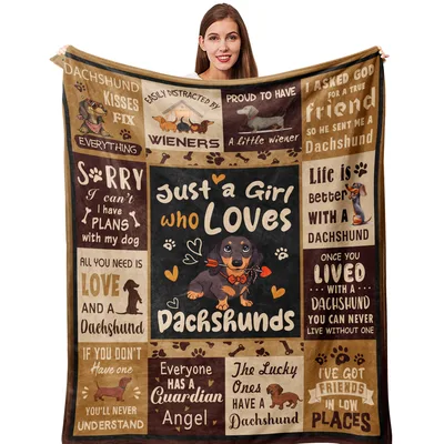 Dachshund Kisses Fix Everything Blanket for Wiener Lovers