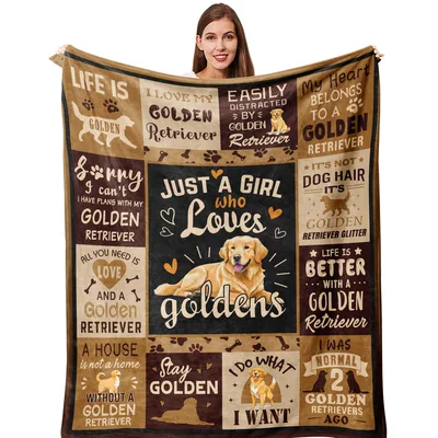 Golden Retriever Lover Blanket With Funny Dog Sayings