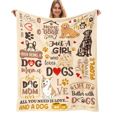Dog Mom Lover Blanket Celebrating Just a Girl Who Loves Dogs