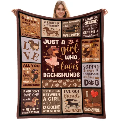 Dachshund Love Collage Blanket for Dog Lovers